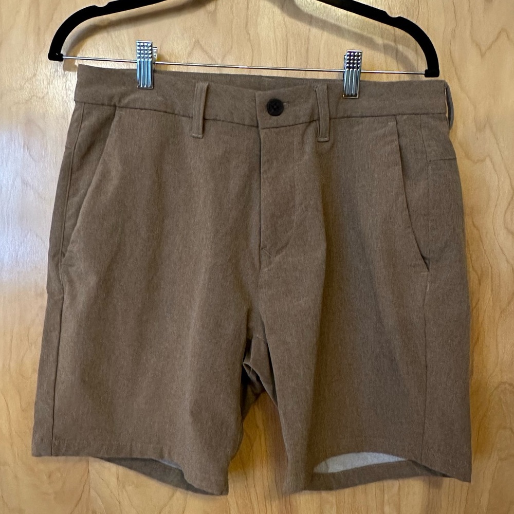 Men’s Bonobos Heathered Brown Tan Shorts size 31, 7” inseam